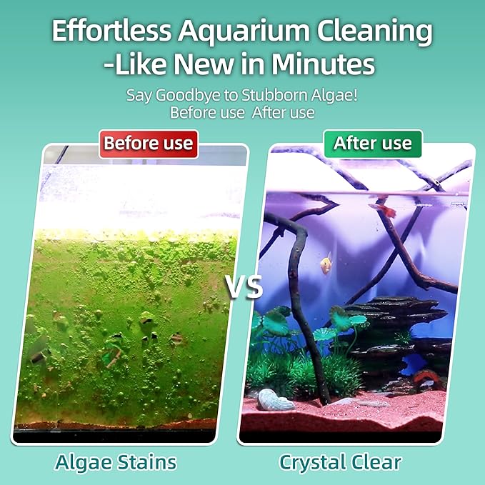 UPETTOOLSAlgae Scraper for Glass Aquariums,2 in 1 Adjustable Algae Scraper