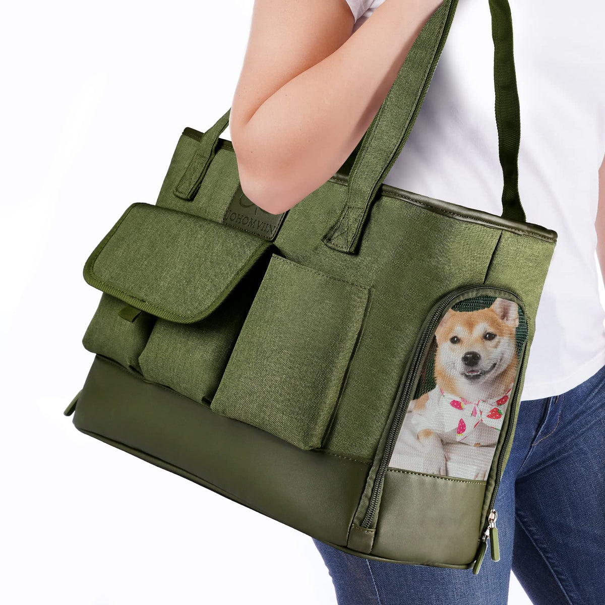 Johomviin Dog Carrier, Cat Carrier, Pet Carrier, Foldable Waterproof Premium Oxford Cloth Dog Purse, Portable Bag Carrier for Small to Medium Cat and Small Dog