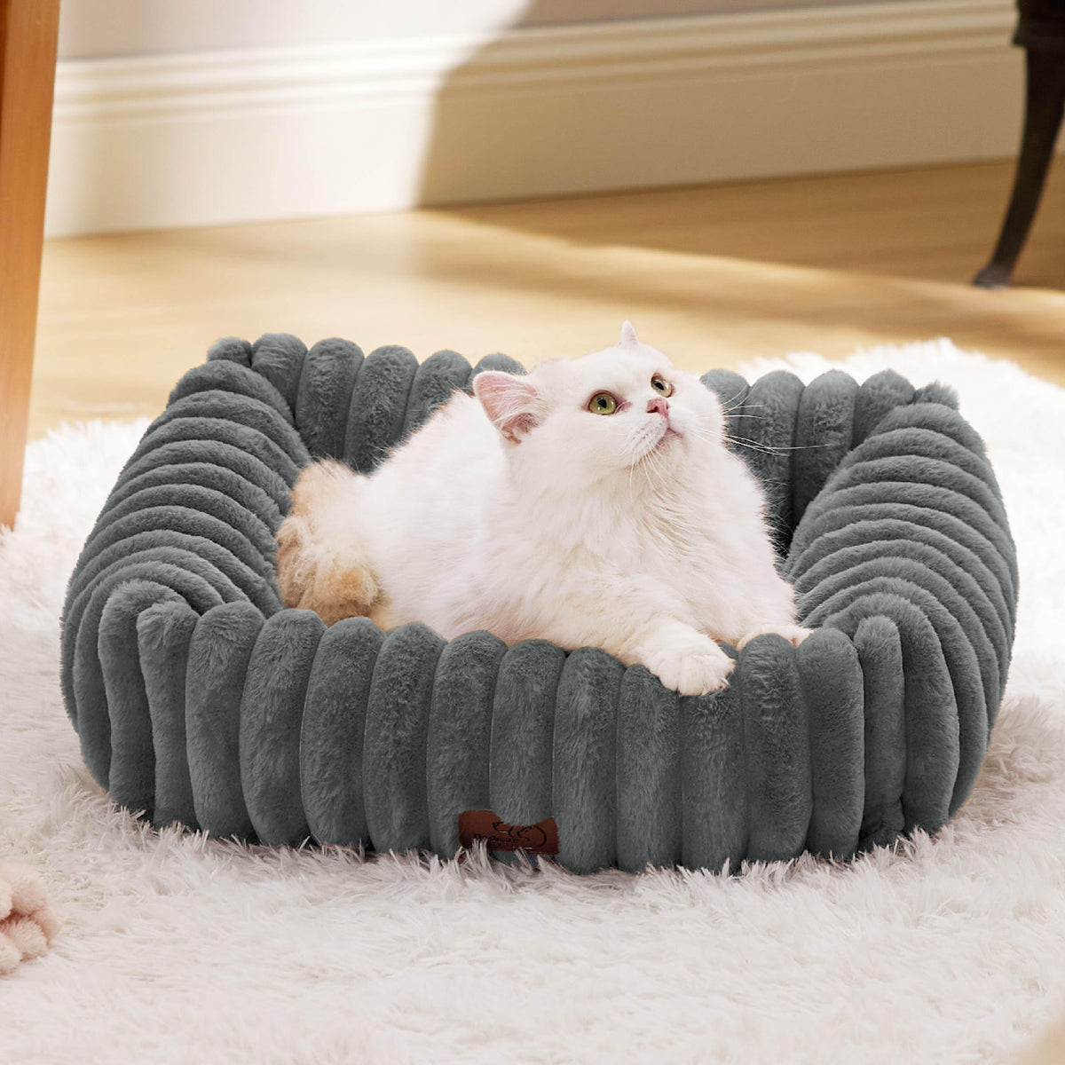 Bedsure ComfyFleece® Cute Dog Beds Large Sized Dog Washable，36in Cream