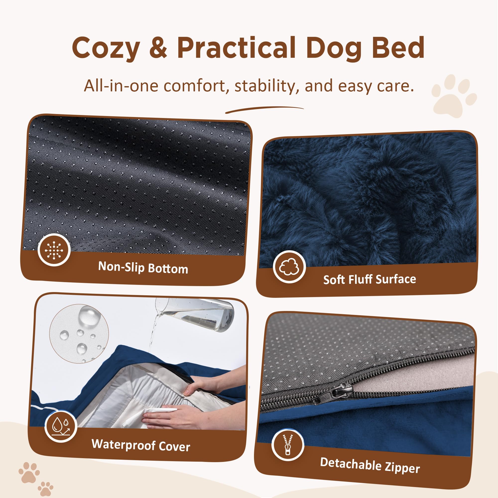 Comfort Expression Waterproof Orthopedic Dog Beds for Extra Large Dog