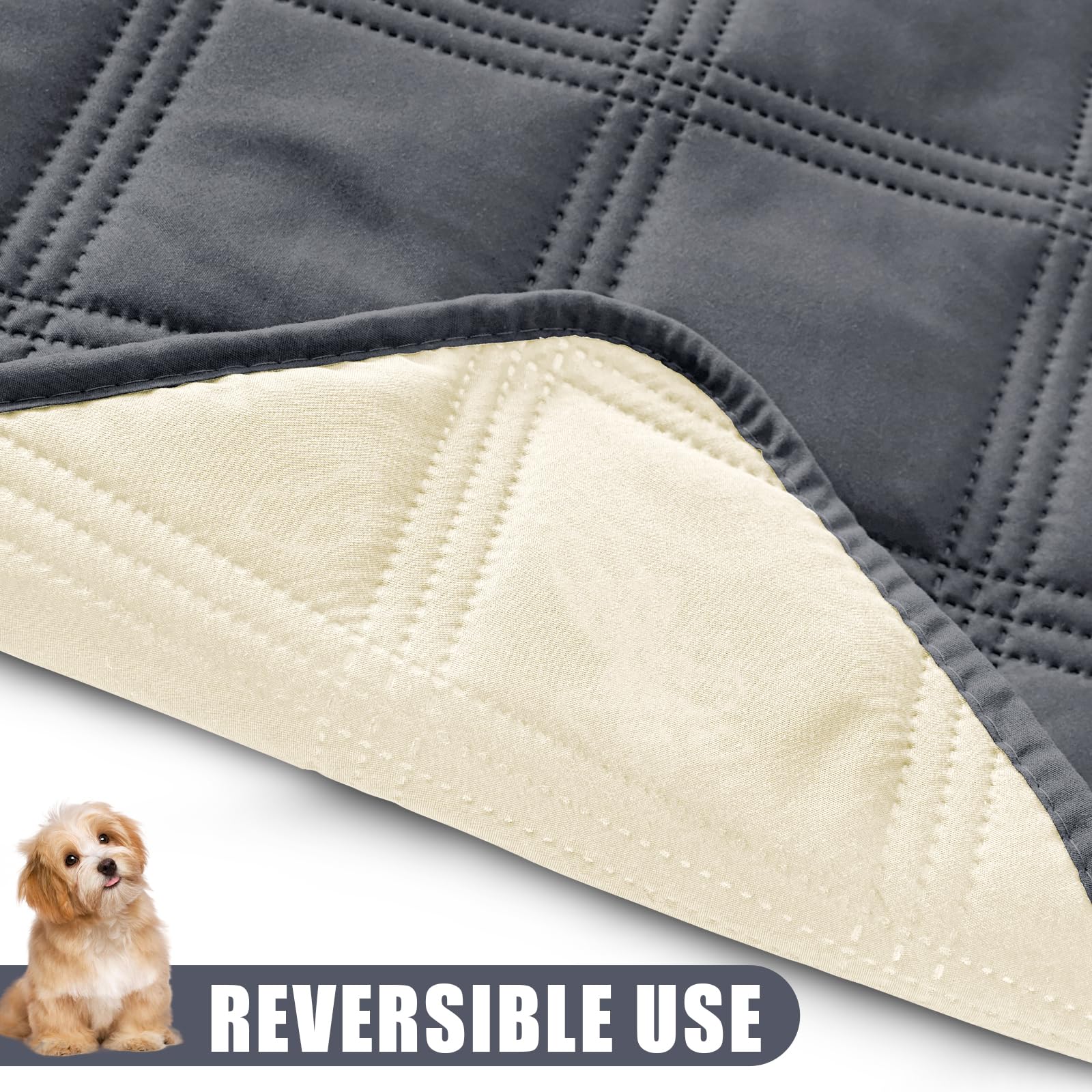 Smiry Waterproof Dog Bed Cover, Reversible Pet Blanket for Sofa Couch