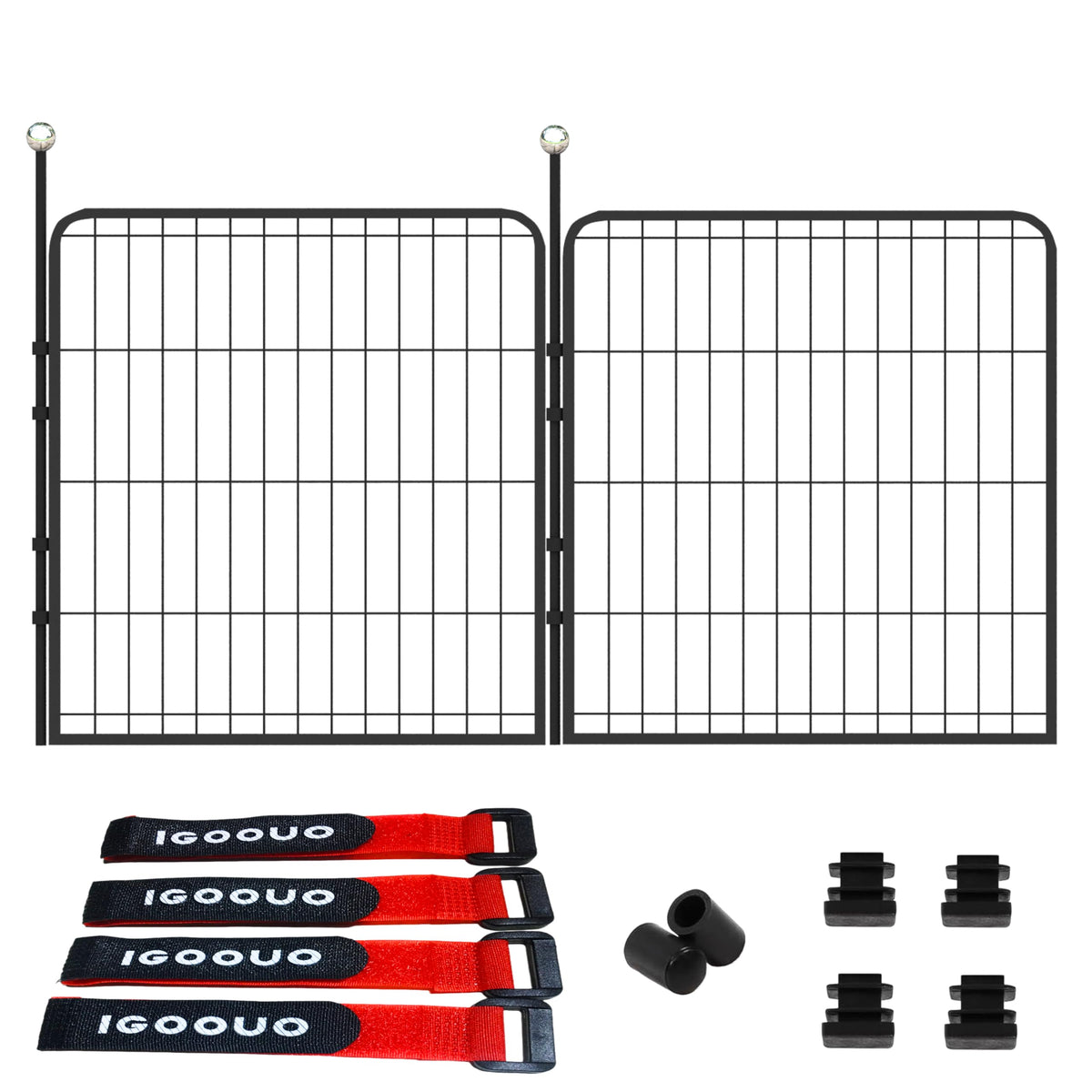 IGOOUO Portable Dog Crates & Playpen, 32'' Metal Pet Pen for Small/Medium Dogs, Indoor/Outdoor, Easy-Carry Straps, Rustproof, One Door