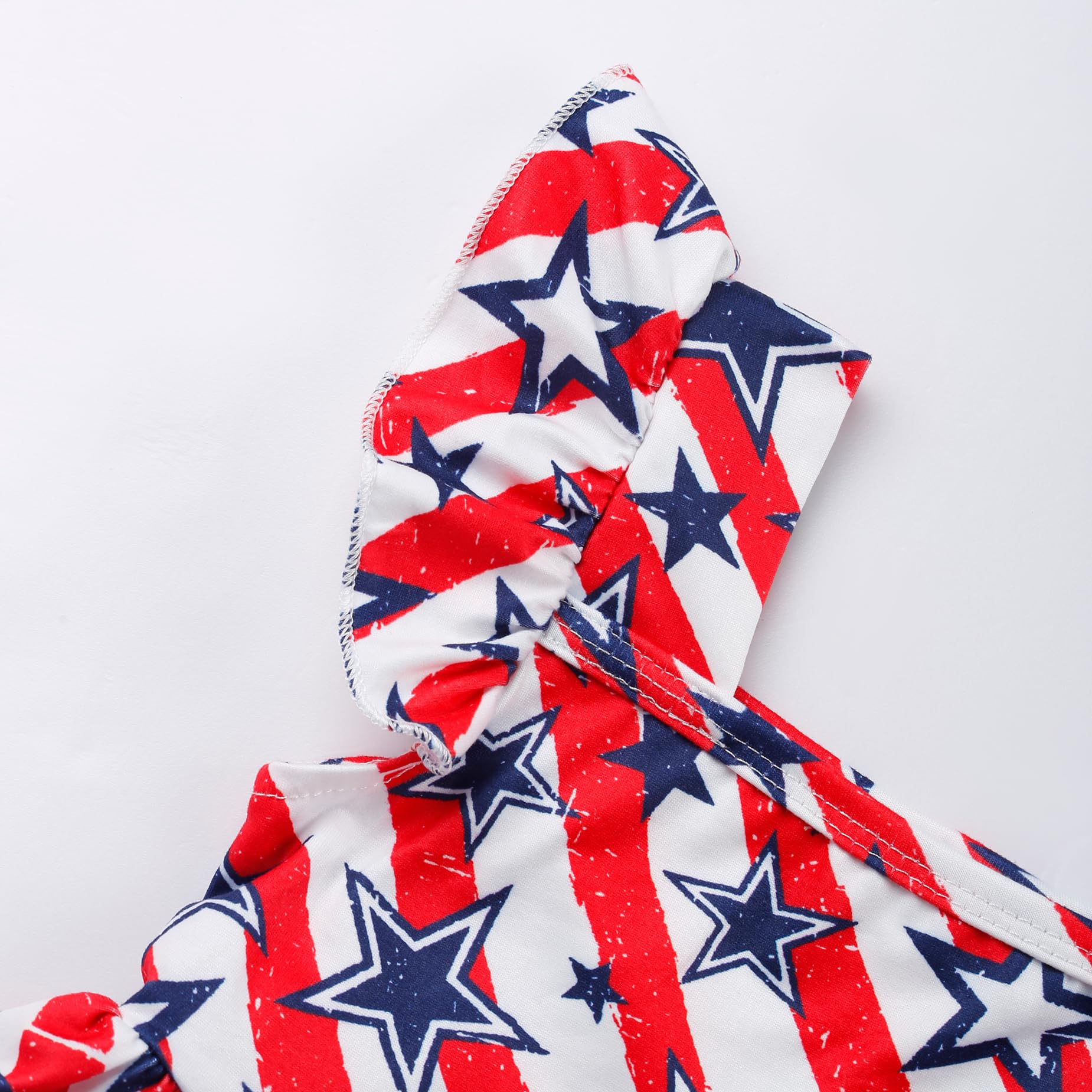 Girls 4th of July Clothes Baby Girls Independence Day Outfit American Flag Shirt+Stars and Stripes Pants Kids Patriotic Clothes Flag Shorts Sets Size 6t/6933