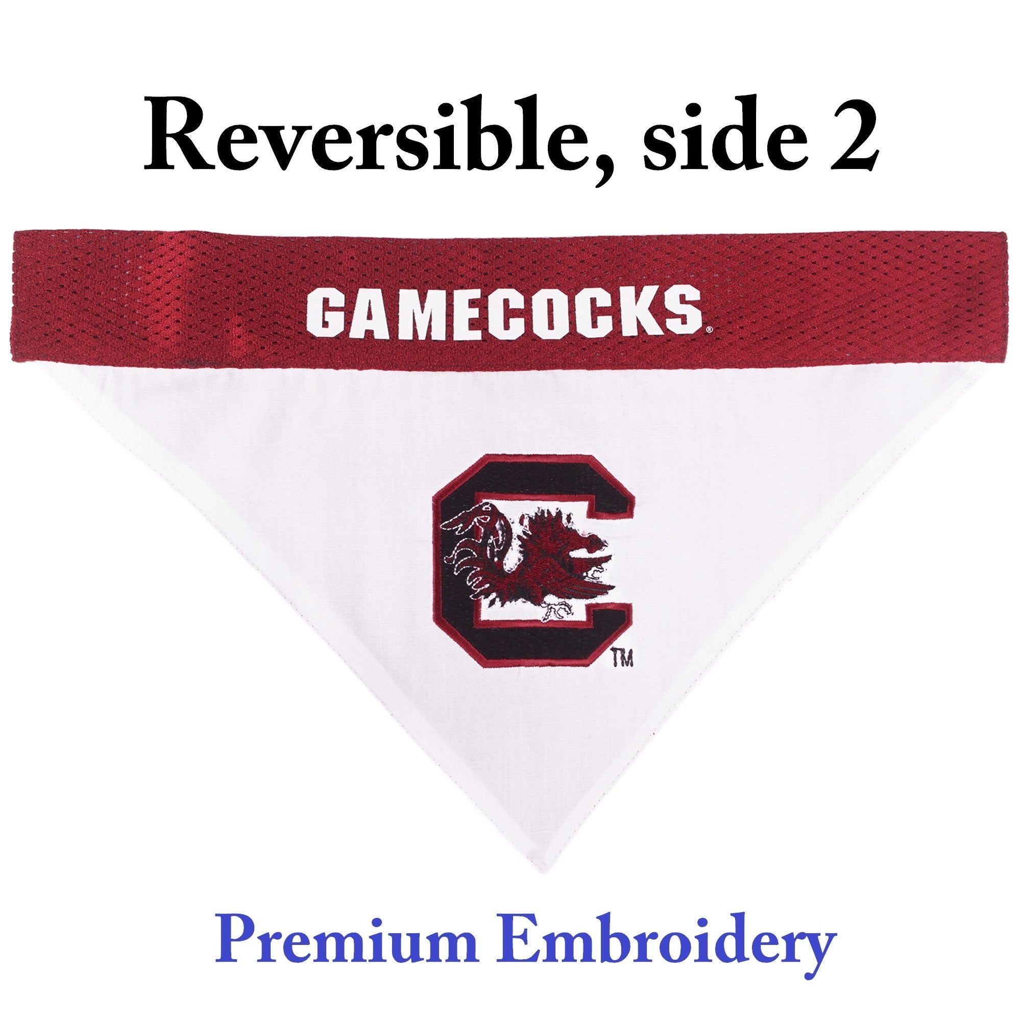 Pets First Collegiate Pet Accessories, Reversible Bandana, South Carolina Gamecocks, Large/X-Large