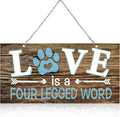 Jetec Dog Sign Love Is a Four Legged Word Metal Plaque Decor