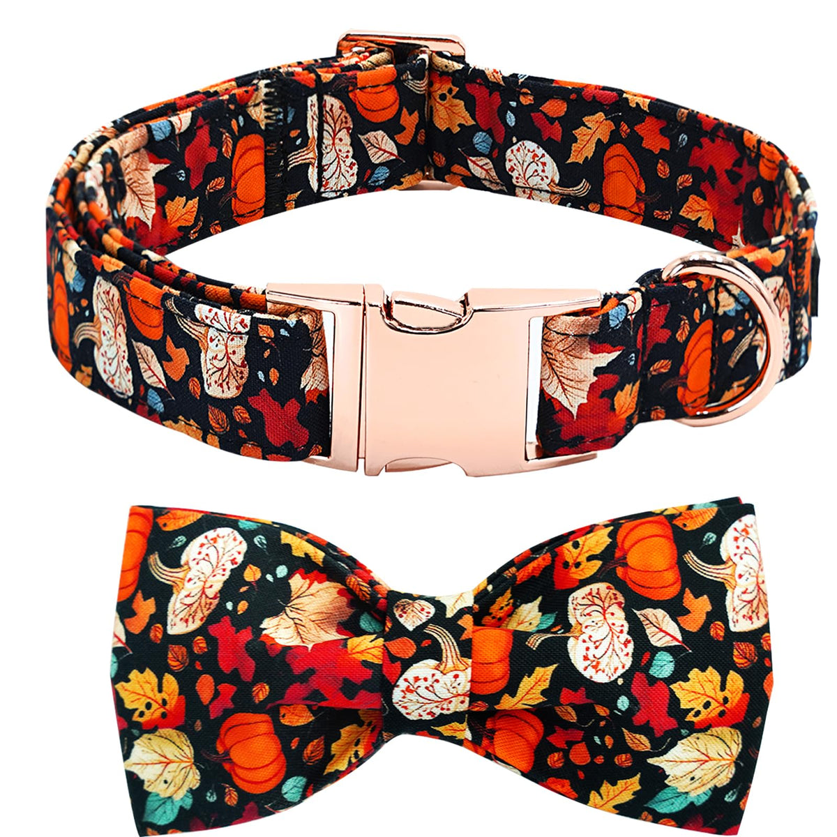Bobo Rainbow Dog Collar - Thanksgiving Turkey Dog Collar Gift Soft Bow Collar Adjustable Metal Buckle Pet Collar for Medium Dogs