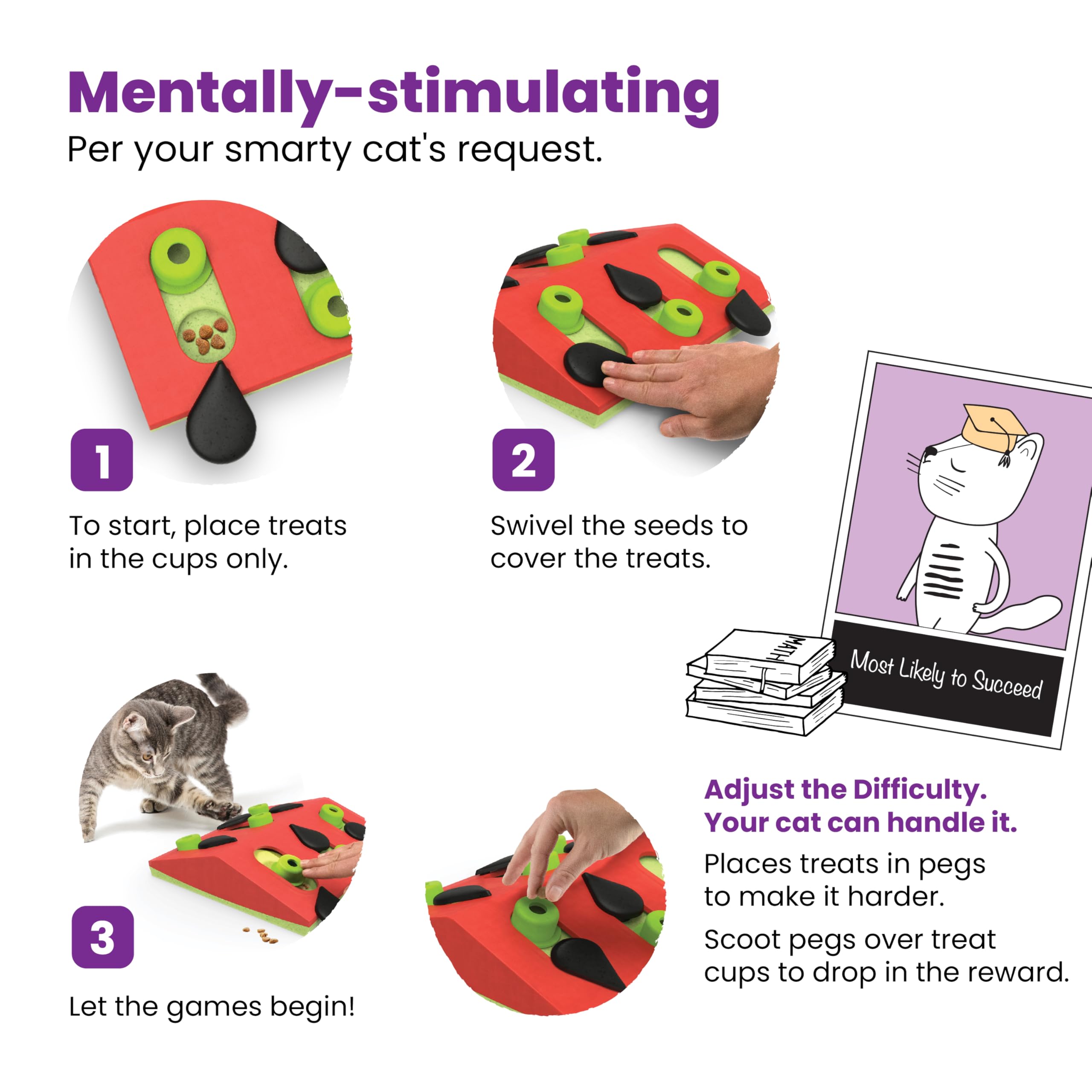 Catstages Nina Ottosson Melon Madness Puzzle & Play Cat Toy, 10.6"