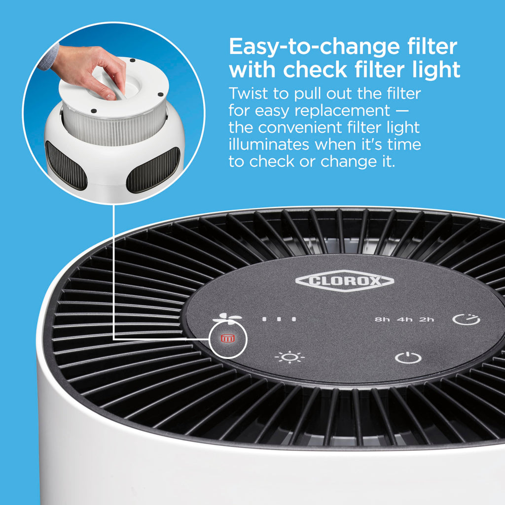 Clorox Small Room Air Purifiers for Bedroom Home, True HEPA Filter