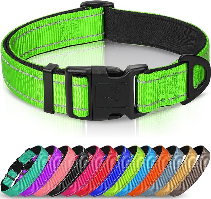 Joytale Reflective Dog Collar, Adjustable Neoprene Padded