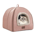 Cat Bed for Indoor Cats - Cat Cave Bed Cat House Cat Tent with Removable Washable Cushioned Pillow, Soft and Self Warming Kitten beds, Pet Bed（Large Grey）