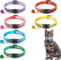 DreamAug 6-Pack Reflective Cat Collars with Bell – Breakaway Safety Nylon Kitten Collars, Adjustable Pet Collars with Charming Bells, Mixed Colors in one Package.