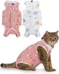 ANWA 2 Pack Cat Recovery Suit - Breathable Cat Onesie for Cats After Surgery Female, Kitten Surgery Recovery Suit Female Abdominal Wound