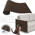 Cat Scratch Furniture Protector - 40" x 13.8" Trimmable Self-Adhesive Cats Claws Scratch Pads, DIY Cat Climbing Couch Protector for Scratch Post Cat Tree Replacement Indoor (Brown)