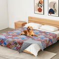 YOSEPATI Waterproof Dog Blanket, Bohemian Dog Bed Cover Pet Blanket, Reversible Sofa Couch Cover for Dogs Washable, Protect Furniture Bed Couch Sofa for Puppy Cat (Colorful Medallion, 52×82 Inch)