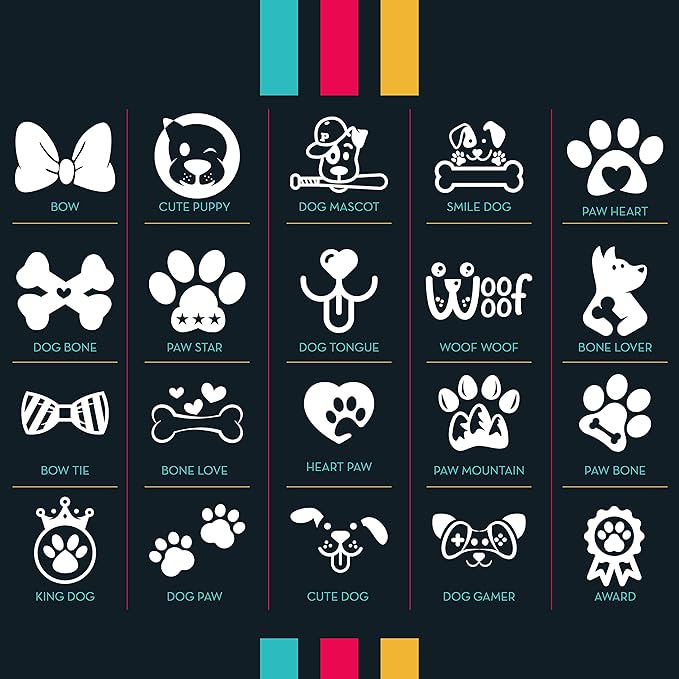 Engraved Pet ID Tags for Cats, Dogs - 4 Color & 5 Shape Options, Personalized w/ 20 Icons, Name, Address, Phone Number - Accessories for Four Legged Friends, Stainless Steel #Hexagon - Silver