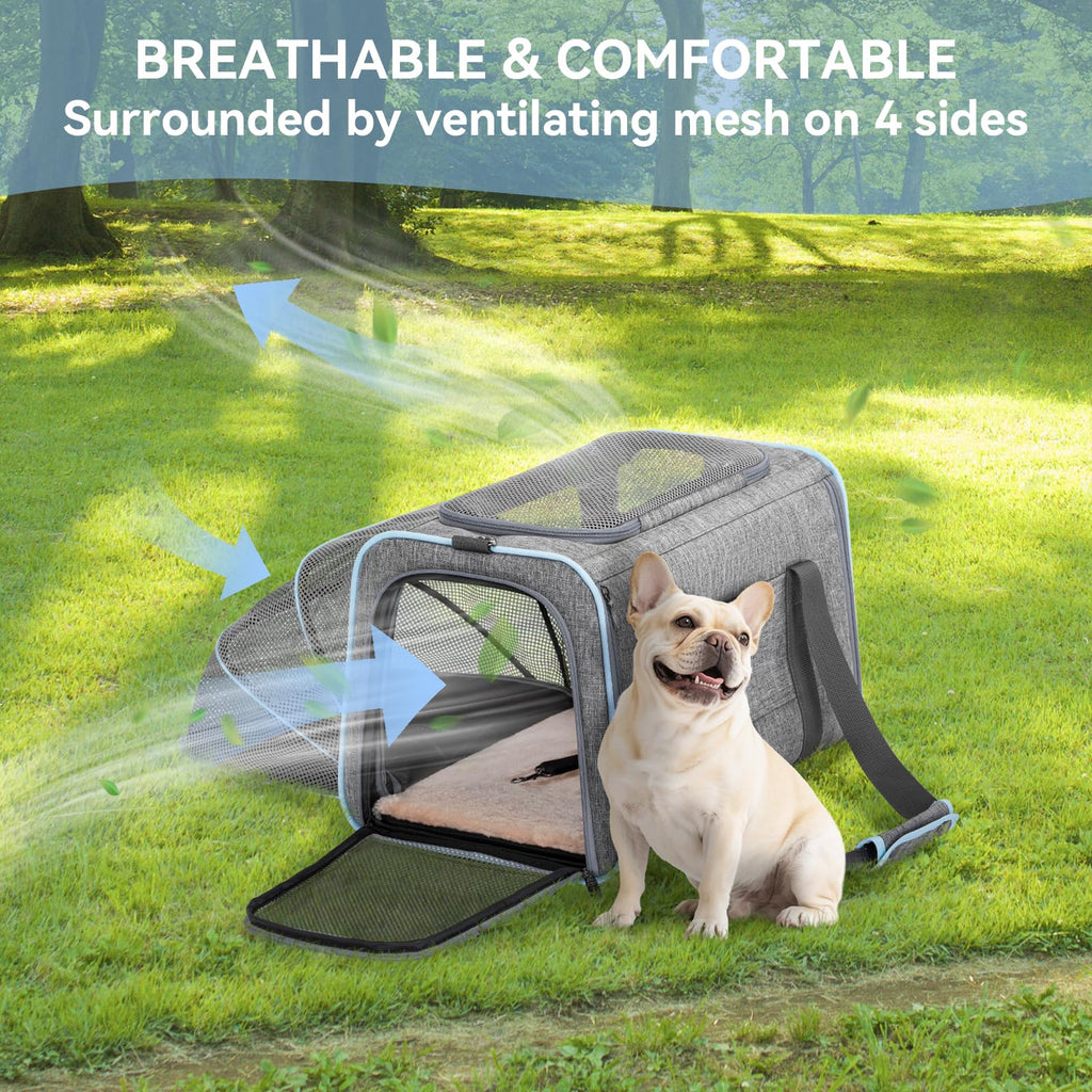 Petsfit Large Expandable Cat Carrier for Travel, Up to 18 lb
