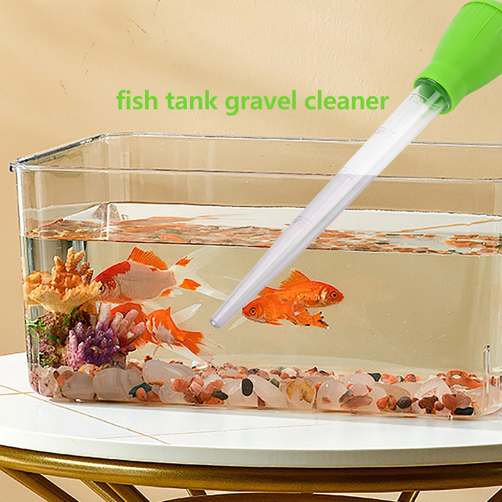 Vagocom 2Pcs Manual Fish Tank Cleaning Tools,30ml Aquarium Water Changer,21 Inches Multifunction Siphon Dropper for Fish Bowl Waste Remover,Aquarium Bottom Gravel Waste Clean,Coral Feeder(Blue)