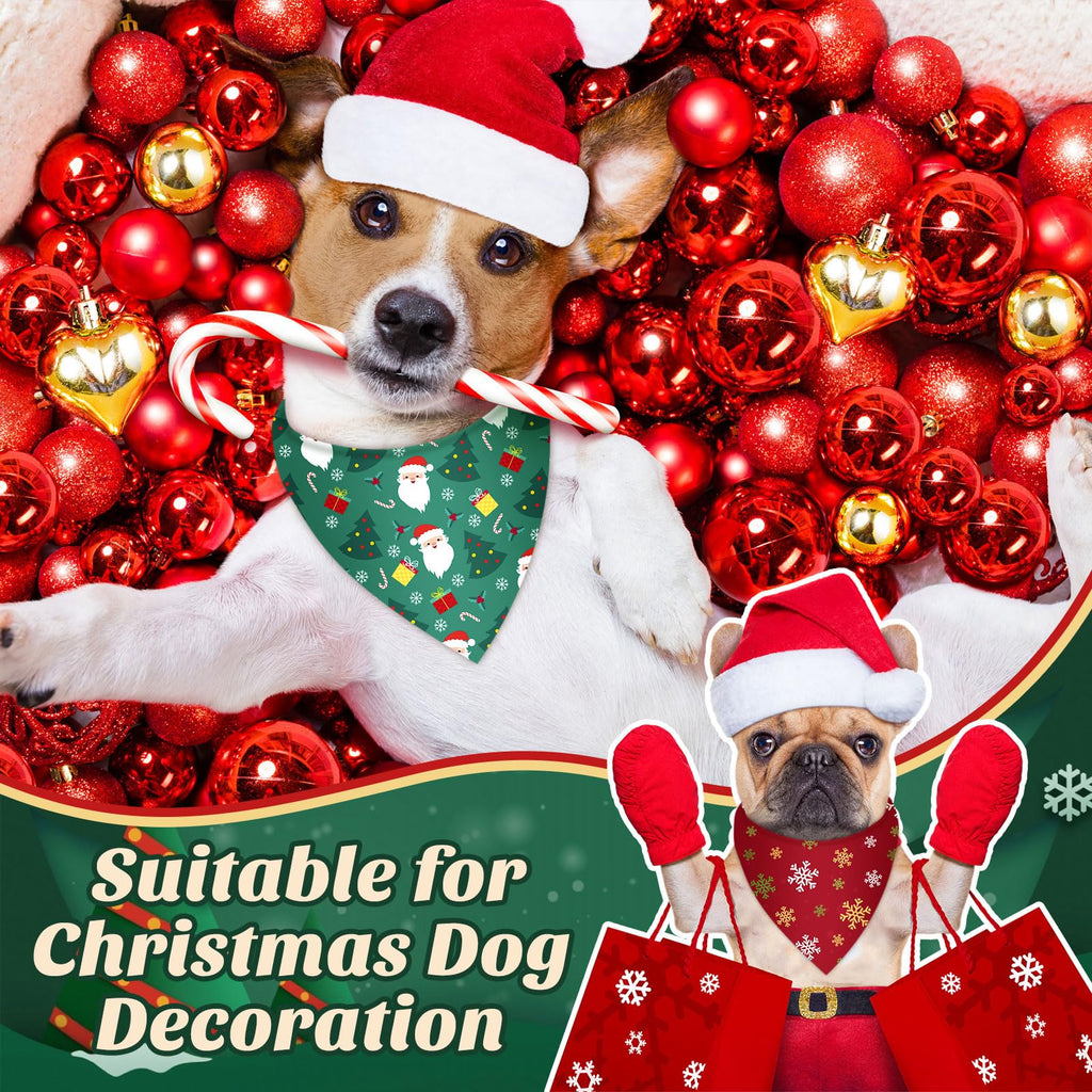 Jeere 200 Pcs Dog Bandanas Bulk, Red & Green Triangle Dog Kerchiefs for Small Medium Large Dogs, Reusable Pet Scarves for Groomers, Pet Shops, Parties & Photo Props, 25 Styles