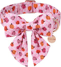 UP URARA PUP Halloween Pumpkin Dog Collar with Bow Tie, Pink Halloween Puppy Bowtie Collar with Adjustable Metal Buckle,Fancy Dog Collar Bowtie for Girl Boy Dog,XL