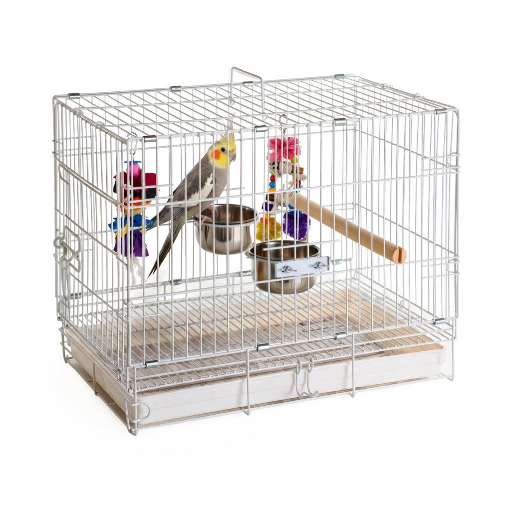 Prevue Hendryx Travel Bird Cage Short Term Travel Cage - White