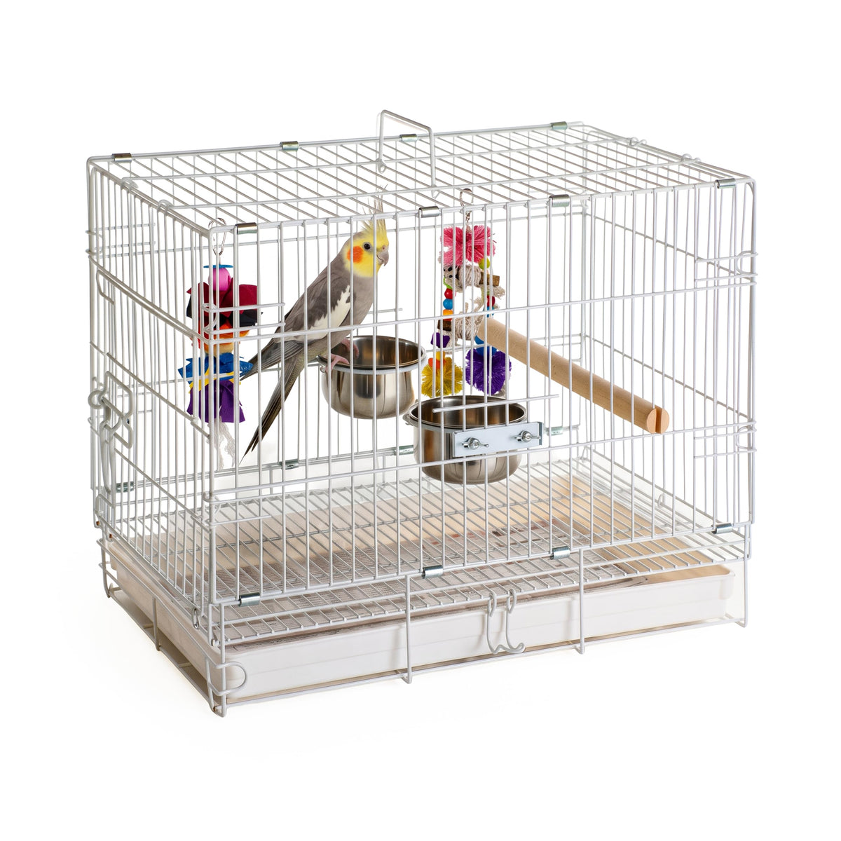 Prevue Hendryx Travel Bird Cage Short Term Travel Cage - White