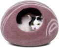 MEOWFIA Cat Cave - Merino Wool Bed for Indoor Cats (Rose Gold, Medium)