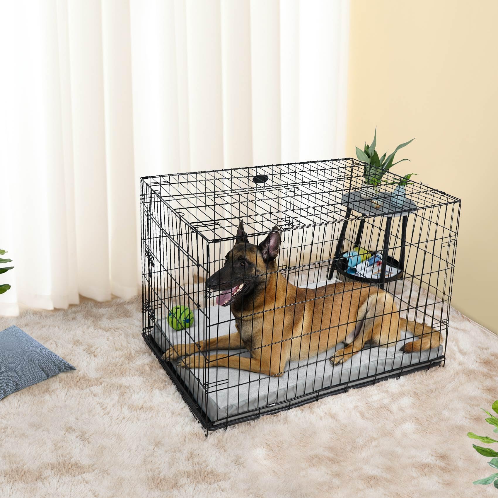 Explore Land Fluffy Dog Bed Cover for 48 Inch Crate, 48Lx30Wx4H inch, Gray