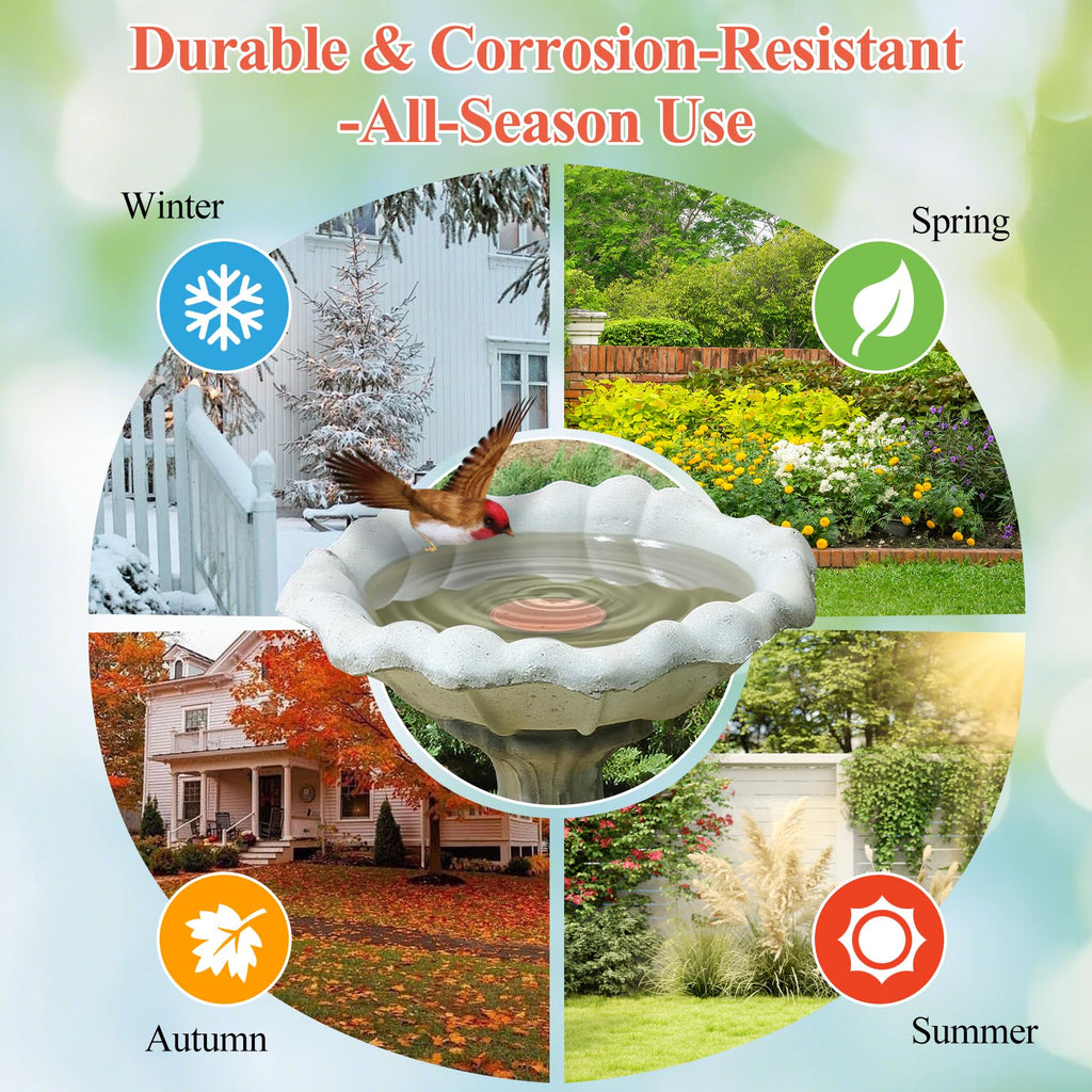 shinryoku Bird Bath Copper Disk, Premium 99.99% Pure Copper, Less Cleaning Frequency, 0.6mm Pure Copper Cleaning Disk, Bird Bath Accessories, Physical Safe Water Purify Outdoor Bird Bowls