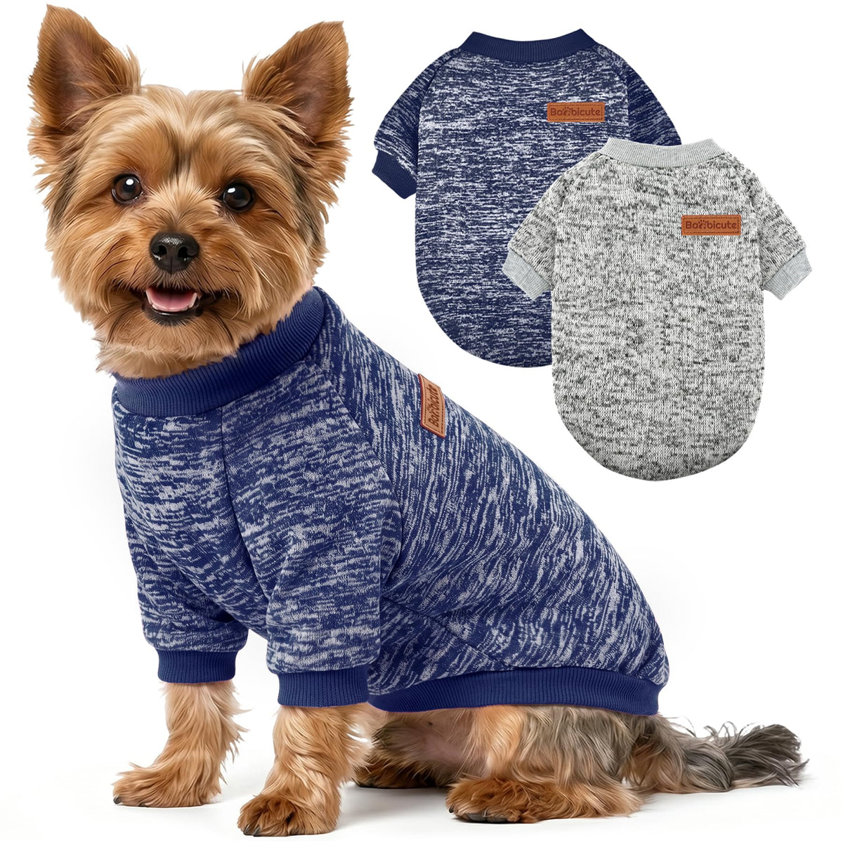 BAOBICUTE 1 Pack Dog Sweater for Small Dogs Girl Boy Winter Fleece Clothes Warm Soft Dog Sweatshirt Outfit for Dogs Cats Pet Apparel