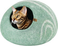 MEOWFIA Cat Cave - Merino Wool Bed for Indoor Cats (Pistachio, Large)
