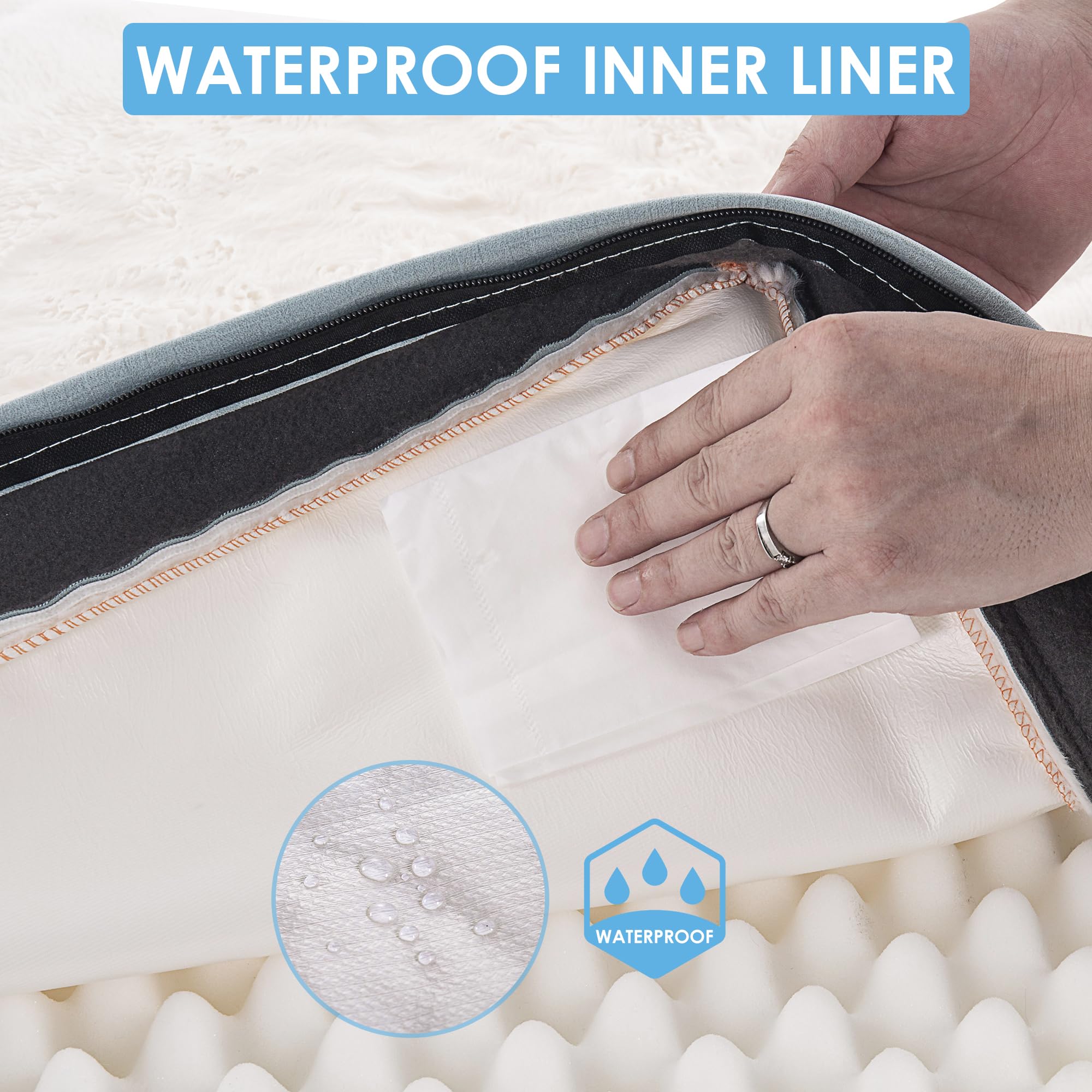 Sunheir Orthopedic Dog Beds Large Sized Dog, Big Waterproof Dog Crate Pad