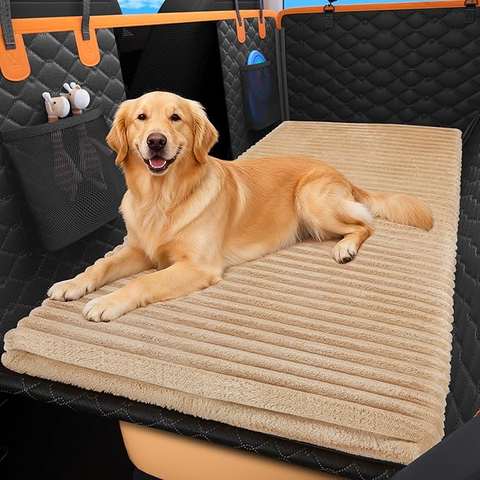 FURTIME Backseat Pet Bed Mat, Non-Slip Washable Dog Bed for Car Back Seat
