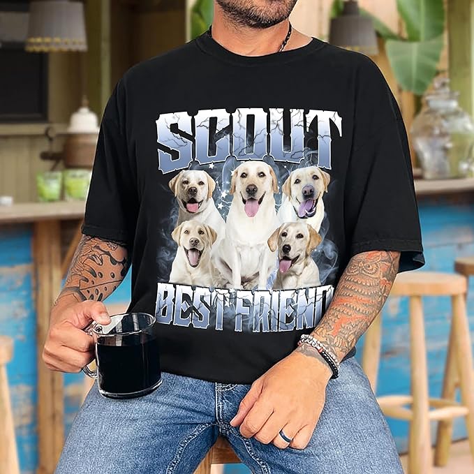 Tehg & Tuhg Custom T Shirts with Picture, Vintage Bootleg Rap Tee, Boyfriend Girlfriend, Unique Gift for Birthday Anniversary