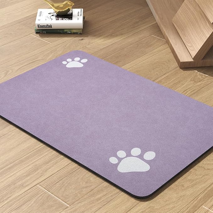 Pet Feeding Mat-Absorbent Dog Mat for Food and Water Bowl-No Stains Quick Dry Water Dispenser Mat-Dog Accessories Pet Supplies-Bowl for Messy Drinkers（BLUEDOGS