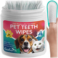 Premium Teeth Cleaning Wipes, Dogs, Cats, 50 pc, Pet Dental Care Finger Pad