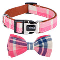 Faleela Cute Soft Girl Christmas Dog Collar with Bow, Bowtie Dog Collar for Boy,Detachable Adjustable Collar for Small Medium Large Pet