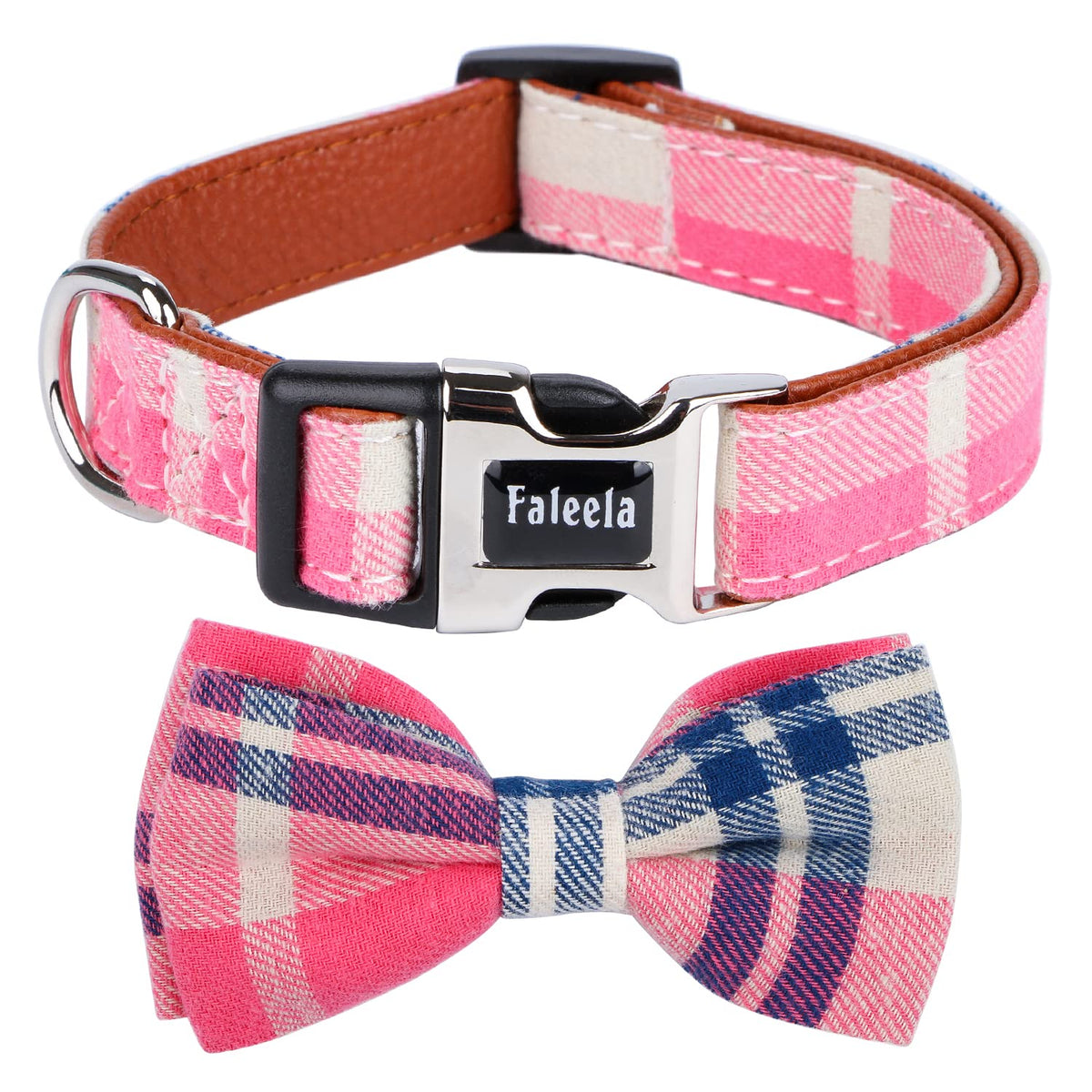 Faleela Cute Soft Girl Christmas Dog Collar with Bow, Bowtie Dog Collar for Boy,Detachable Adjustable Collar for Small Medium Large Pet