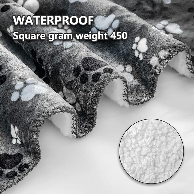 AIWEK Waterproof Pet Blanket Dog Blankets, Pattern Printing Super Soft Warm Fluffy Facecloth Sofa Car Bed Protector, Urine Proof Washable Outdoor Pet Blanket for Puppy Large Dogs & Cats 40 * 30 inch