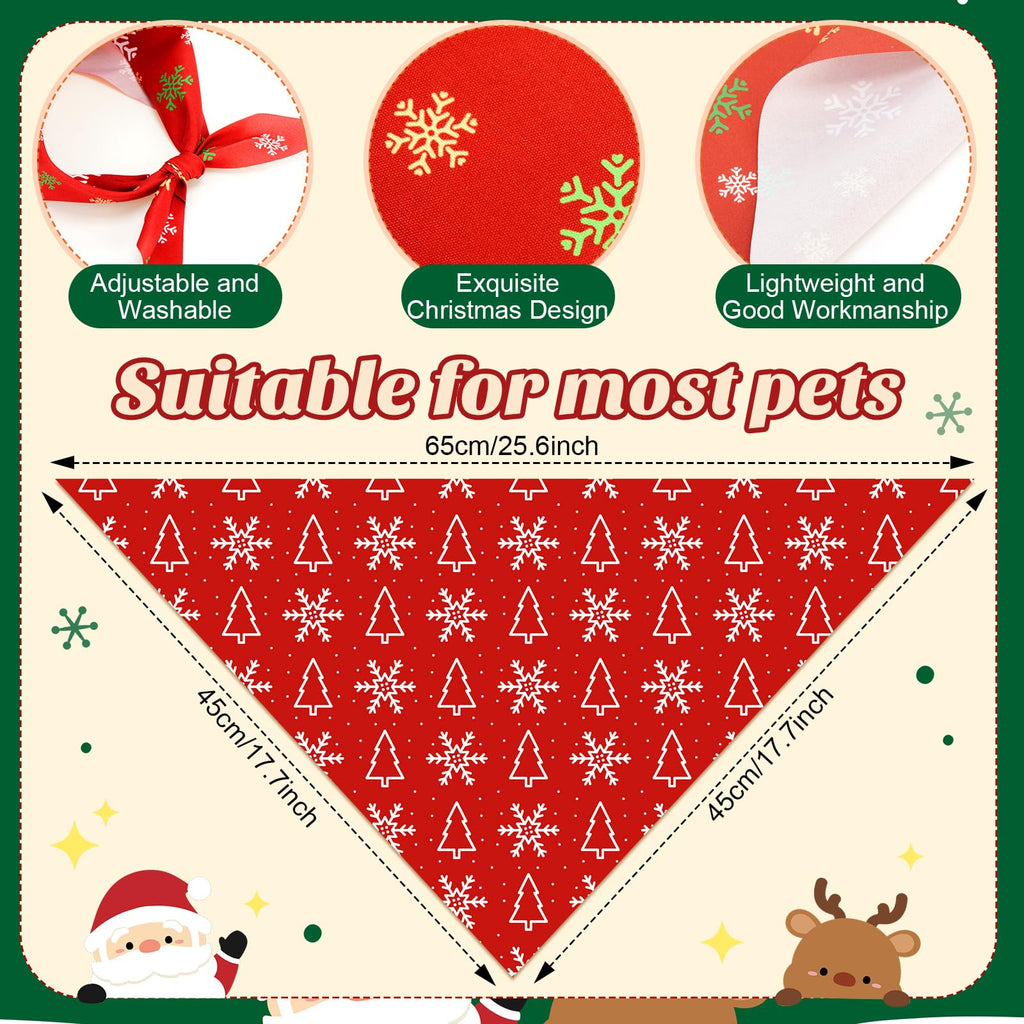 Jeere 200 Pcs Dog Bandanas Bulk, Red & Green Triangle Dog Kerchiefs for Small Medium Large Dogs, Reusable Pet Scarves for Groomers, Pet Shops, Parties & Photo Props, 25 Styles