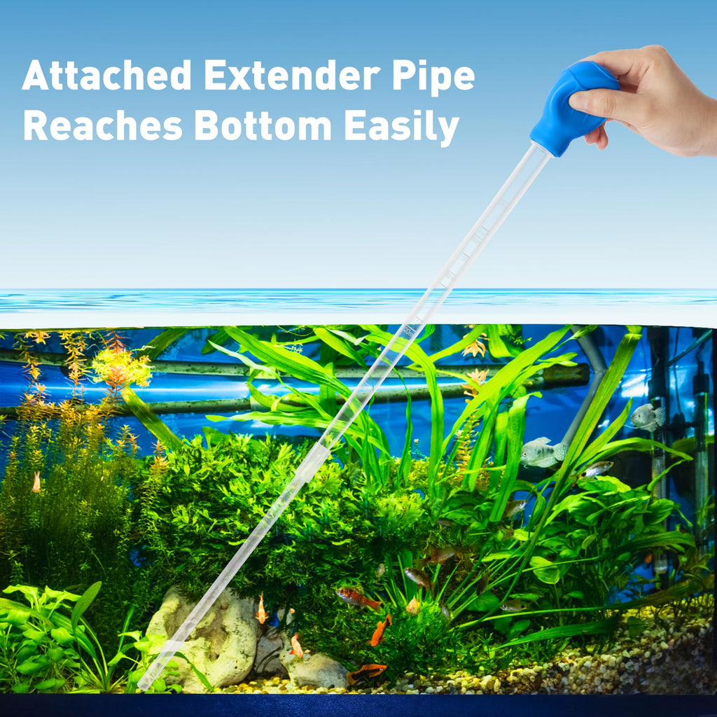 Depeew 27.7IN Extra Long Turkey Baster for Aquarium, Blue, 50ml