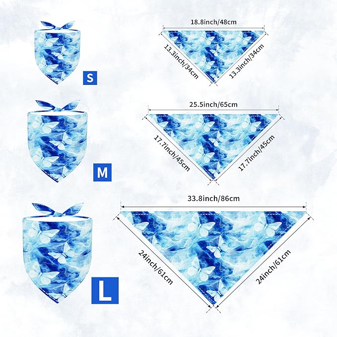 30 Pcs Tie Dye Dog Bandanas for Small Dogs Medium Stitch Dog Bandana Bulk Reversible Print One Side Large Polyester Scarves Party Grooming M
