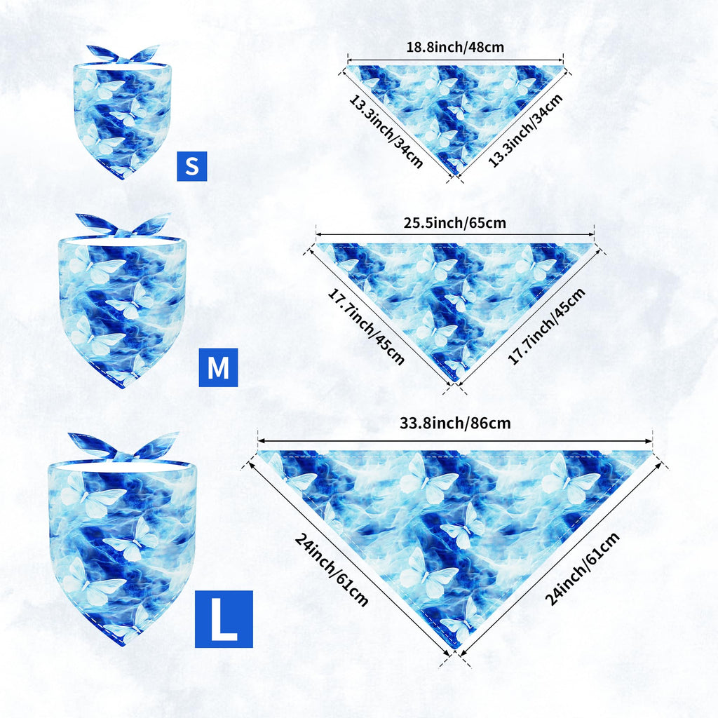 Pai Sence Tie Dye Dog Bandanas Bulk for Large Dogs Sewn Edges 33" 30 Pack L