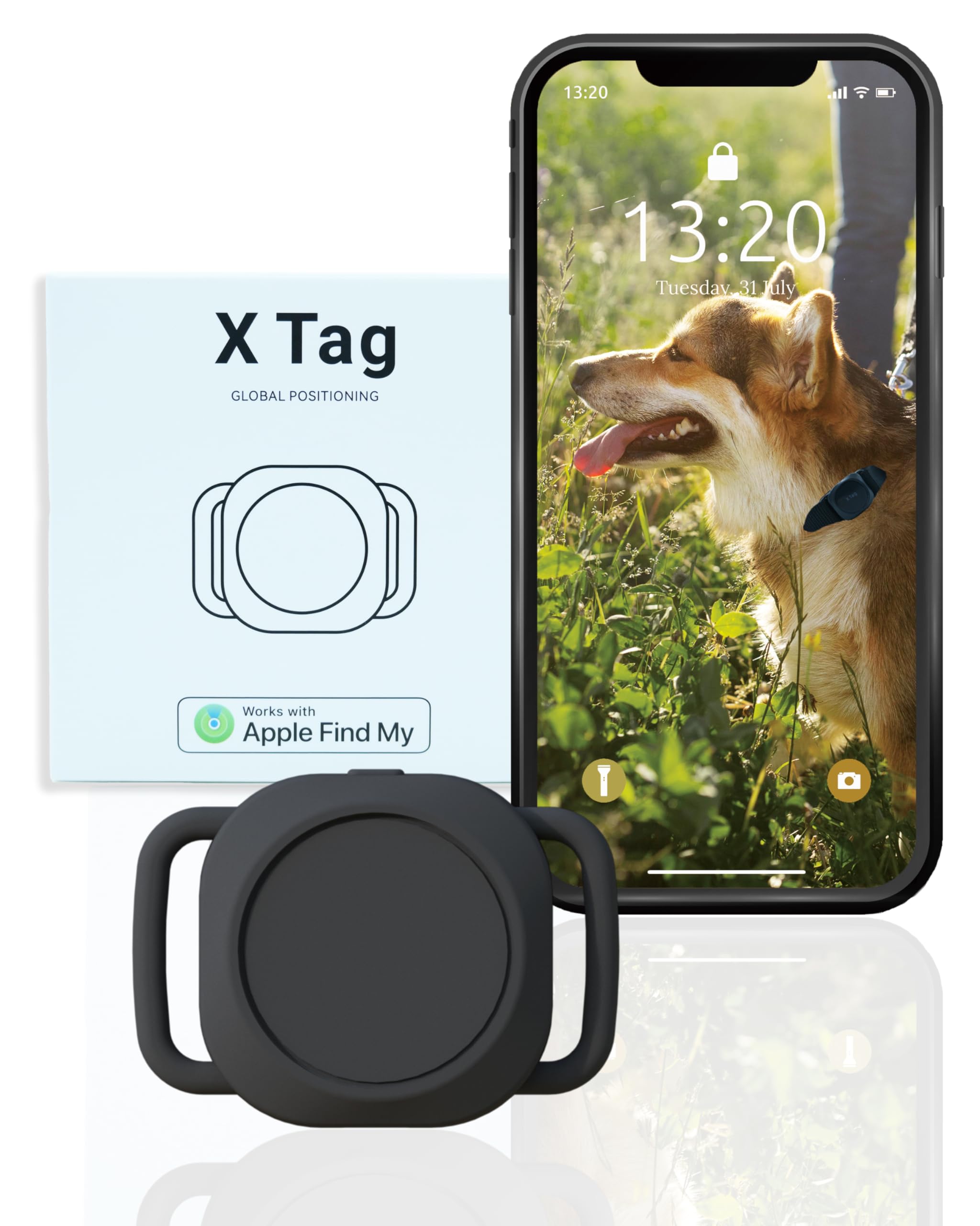 TRESBUNNY Dog Tracker, Smart Dog Collar with Real-time Pet Location, Cat Tracker Collar (iOS Only), No Monthly Fee & Long Battery Life, Works with Find My, Ideal for Dog/Cat