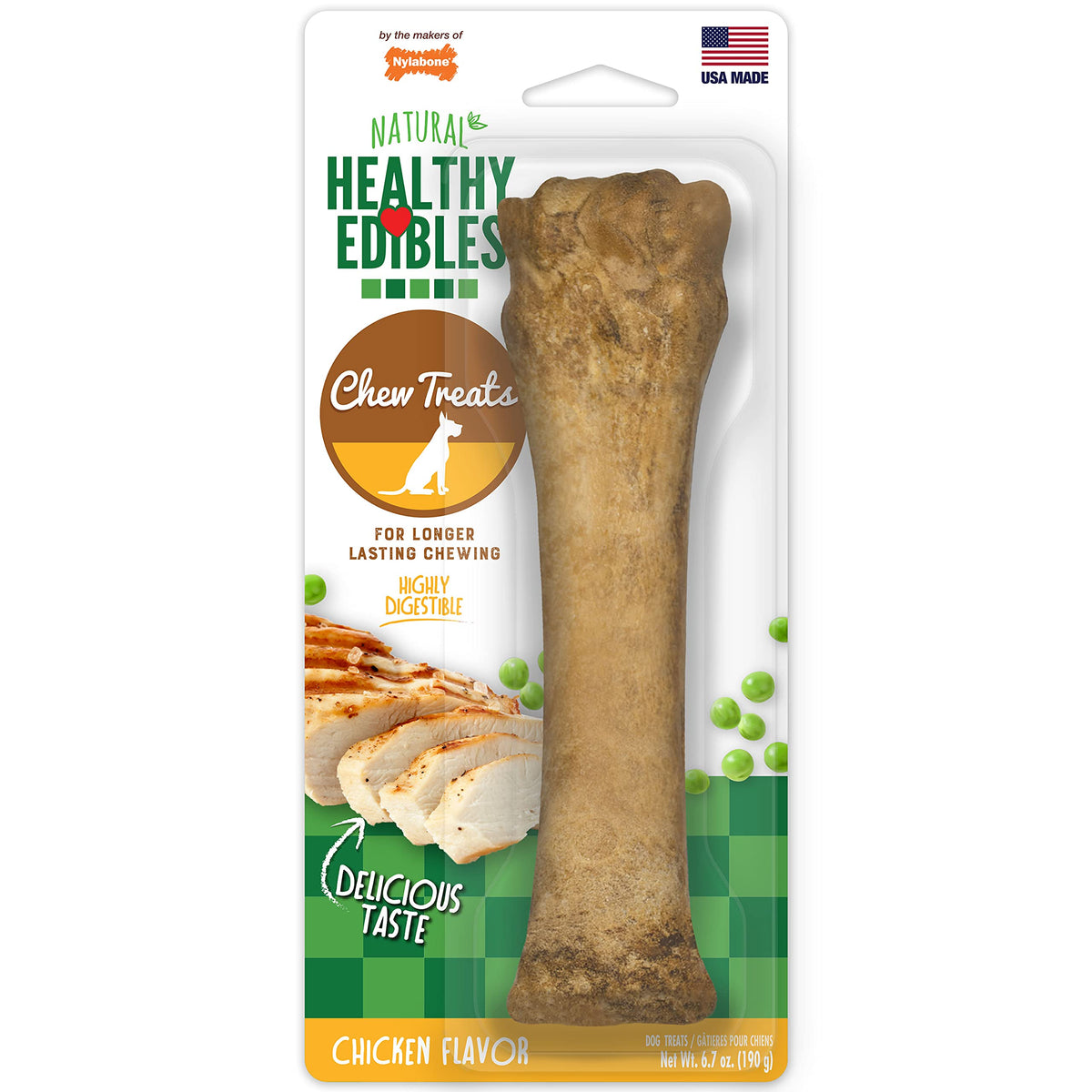 Nylabone Healthy Edibles Natural Dog Chews Long Lasting Bacon Flavor Treats for Dogs, X-Large/Souper (1 Count)