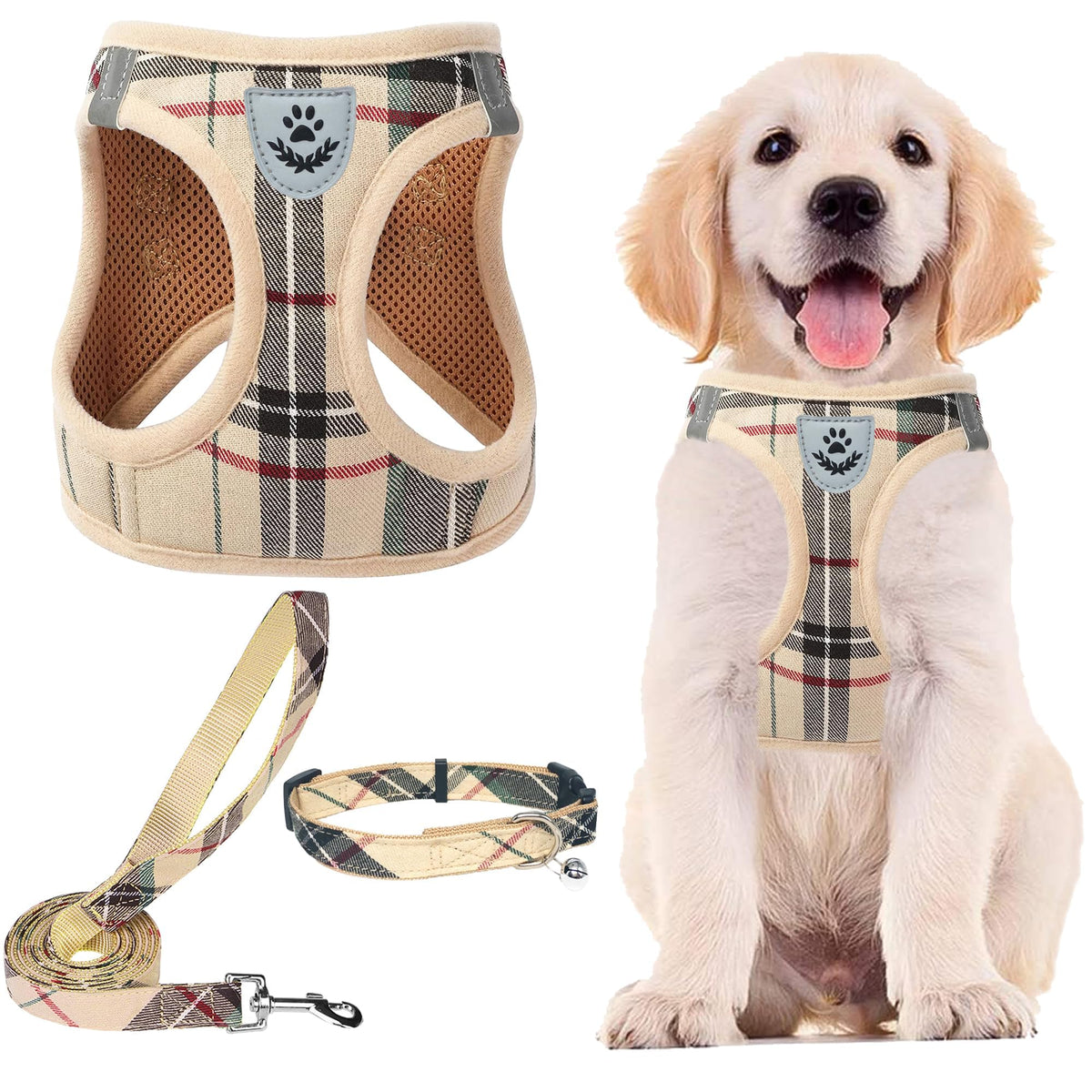 PUPTECK Dog Harness, Collar and Leash Set No Pull for Small Medium Sized