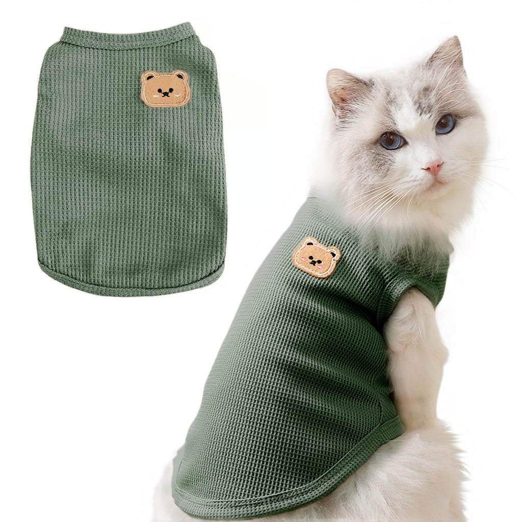 Maqilo Cat Clothes, Pet Clothes,Pet Shirts, Soft Cotton Cat Shirts, Kitten Clothes for Sphynx Cats, Cat Vests for Spring/Summer/Autumn, Breathable Pet Shirt, Pet Clothes for Cats and Dogs., X-Large