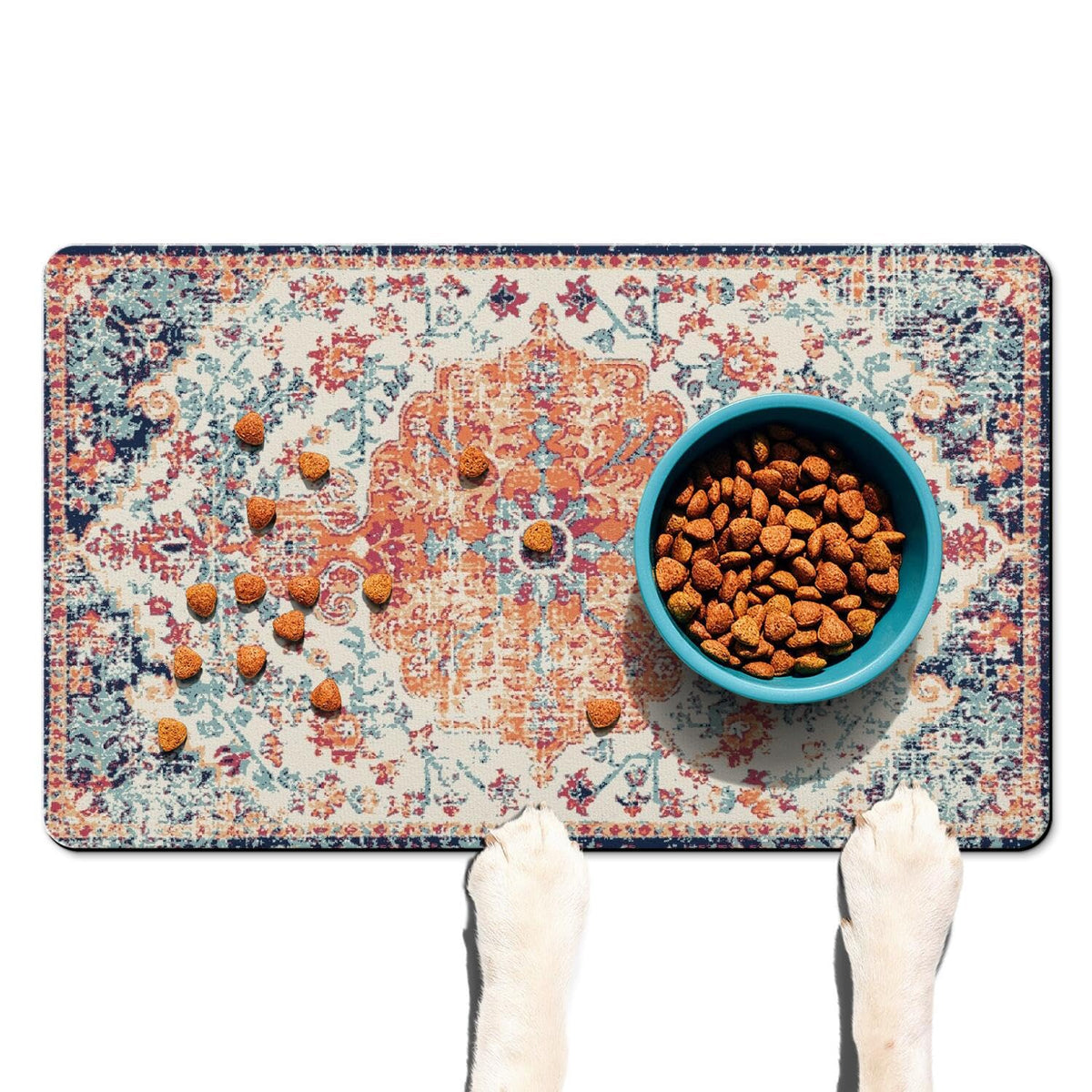 Absorbent Pet Dog Bowl Mat for Food and Water, Pet Cat Food Feeding Mat with Non Slip Rubber Backing, Dog Food Mats for Floors Waterproof, 24"x32"