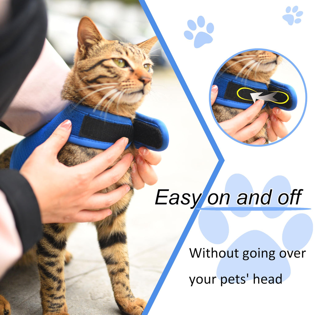 Cat Harness and Leash Set for Walking Escape Proof, Blue, X-Small