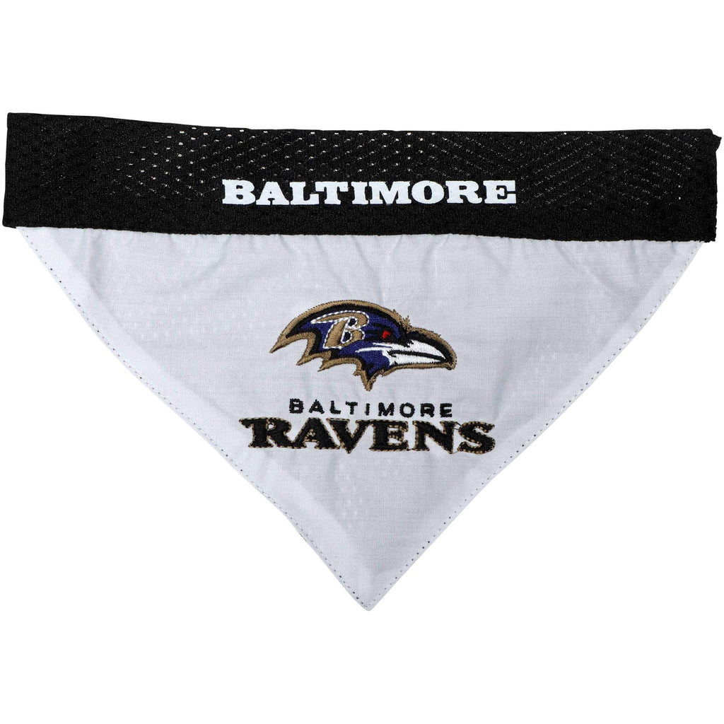 Pets First NFL DOG BANDANA - BALTIMORE RAVENS REVERSIBLE PET BANDANA. 2 Sided Sports Bandana with a PREMIUM Embroidery TEAM LOGO, Large/X-Large. - 2 Sizes & 32 NFL Teams available