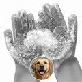 RZleticc Cat and Dog Washing Gloves, 1 Pair, 11.6 in, Soft Silicone (Grey)